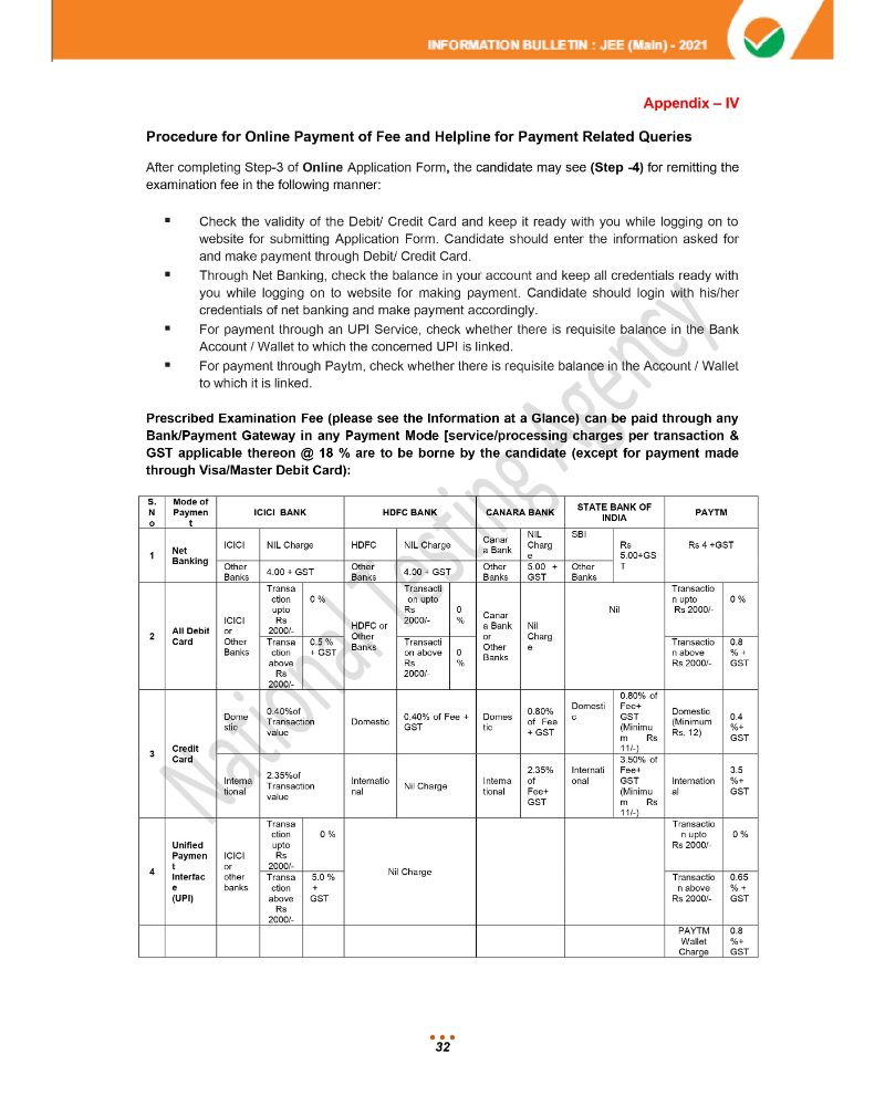 JEE Main 2021 Information Brochure 34