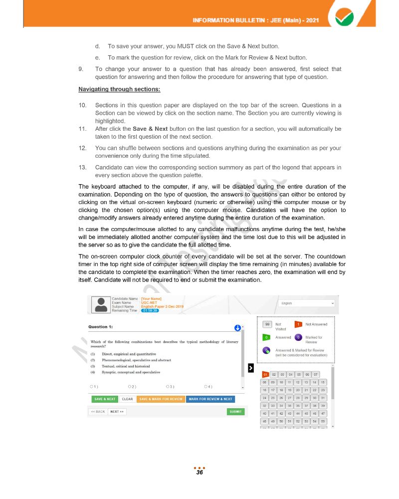 JEE Main 2021 Information Brochure 38