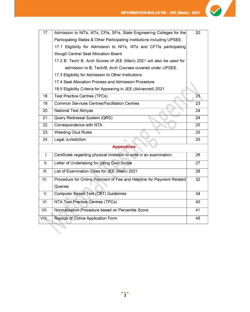 JEE Main 2021 Information Brochure 4