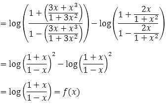 If F X Log 1 X 1 X Where 1 X 1 Then F 3x X 3 1 3x 2 F 2x 1 X 2 Is Equal To