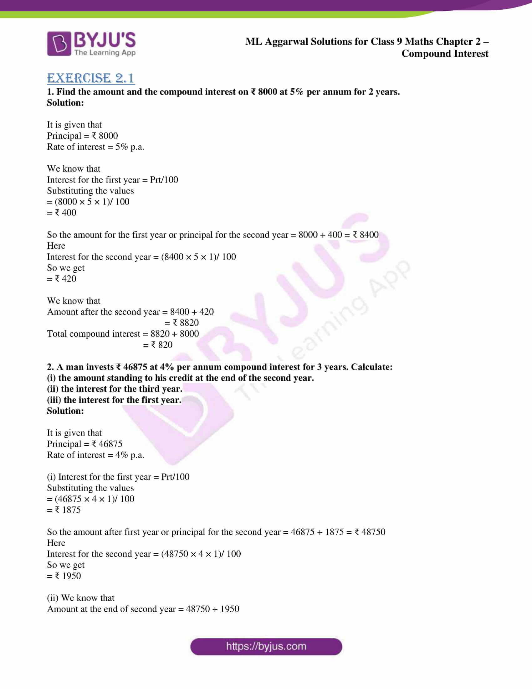 ml-aggarwal-solutions-for-class-9-maths-chapter-2-compound-interest-free-pdf