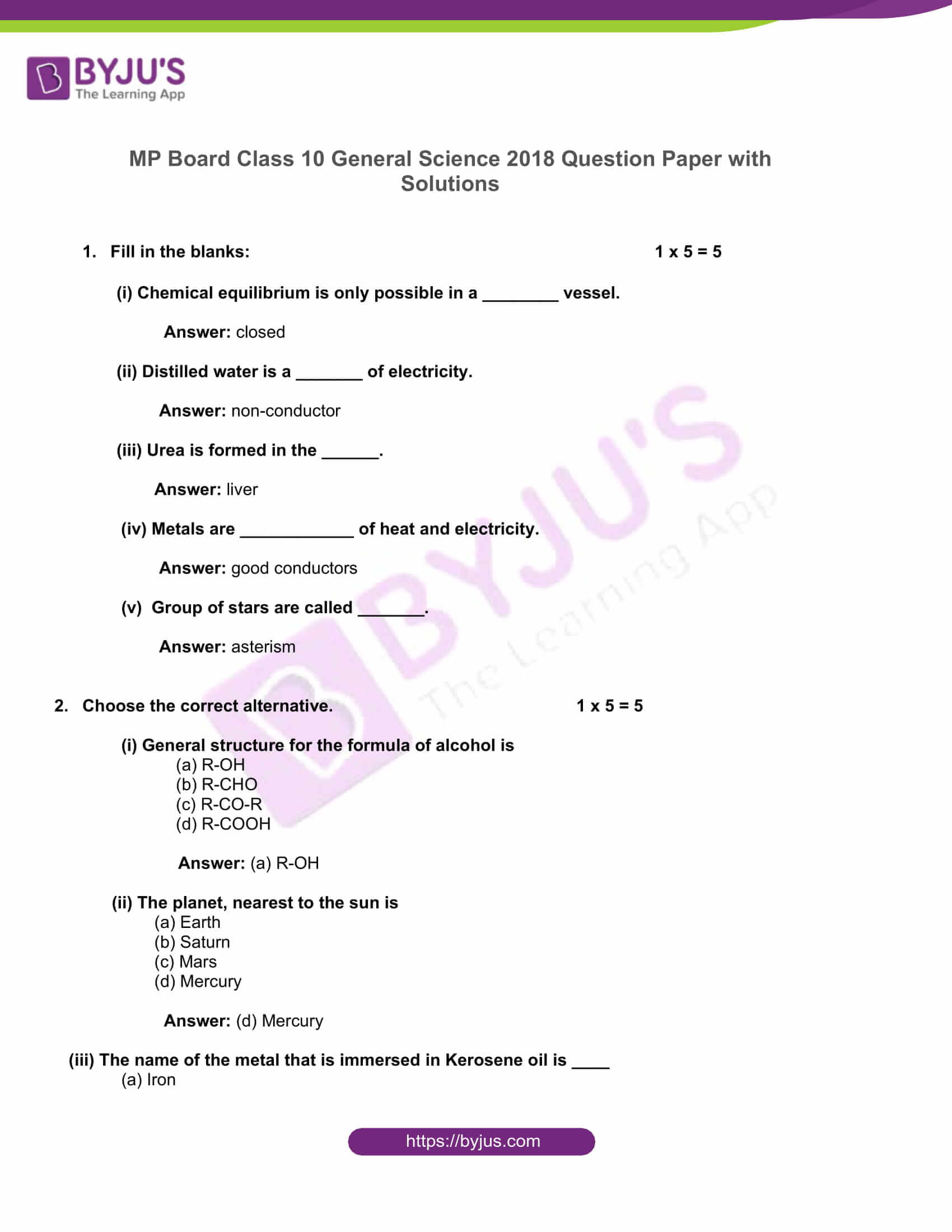 mp board class 10 science 2018 solutions 01