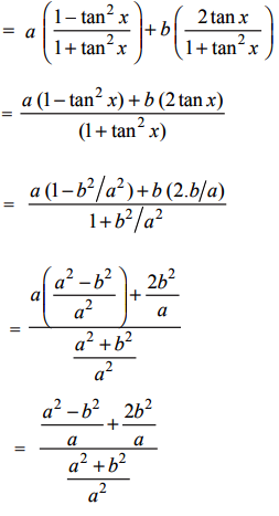 If Tan X B A Then The Value Of A Cos 2x B Sin 2x Is