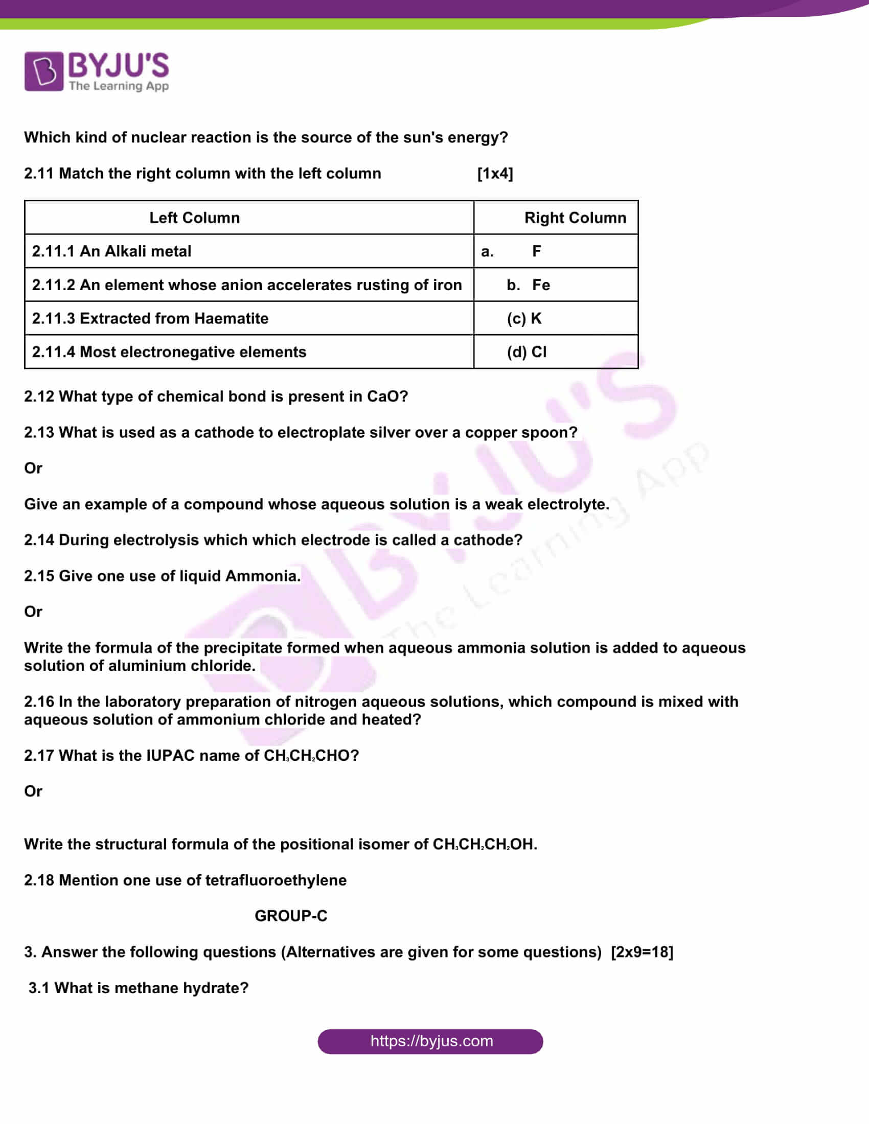 west bengal board class 10 physical science 2018 question paper 4