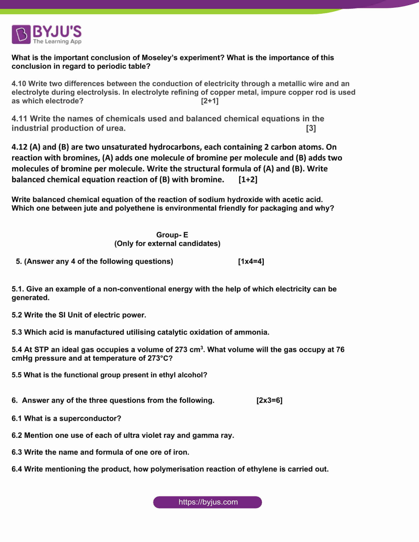 west bengal board class 10 physical science 2019 question paper 7