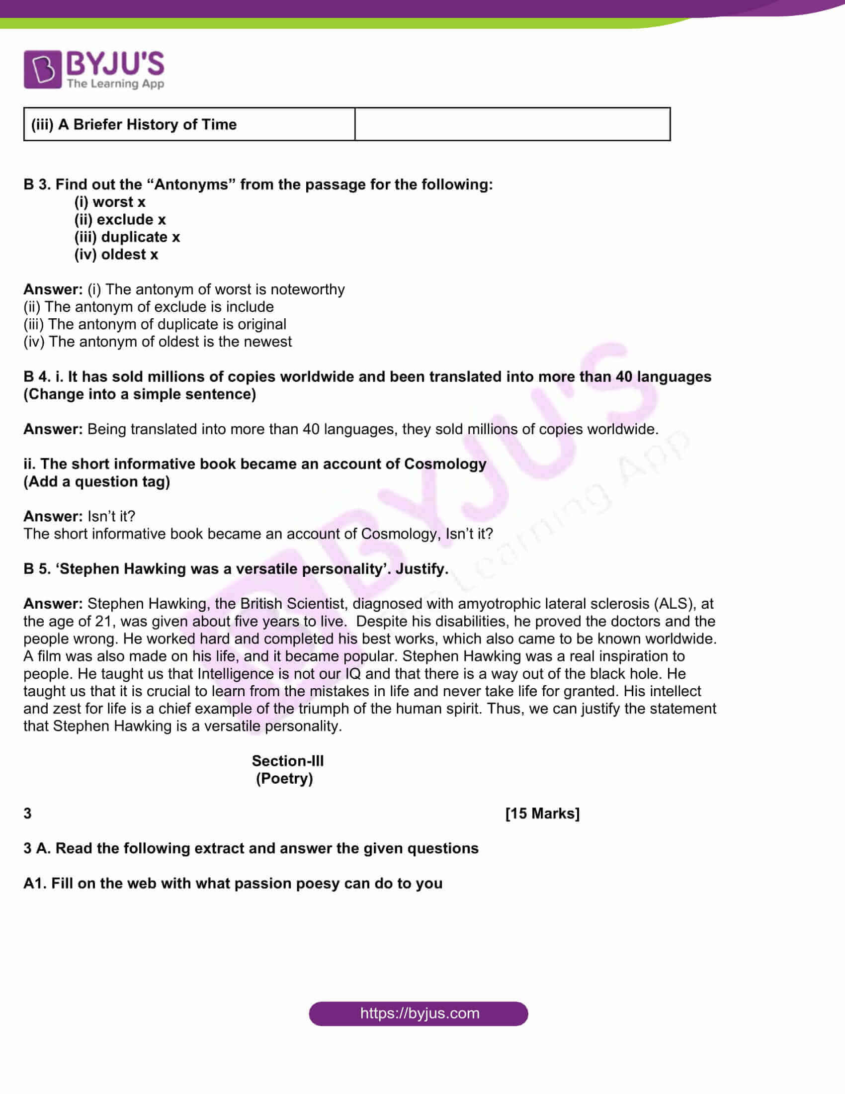 msbshse class 10 english question paper solutions 2019 06