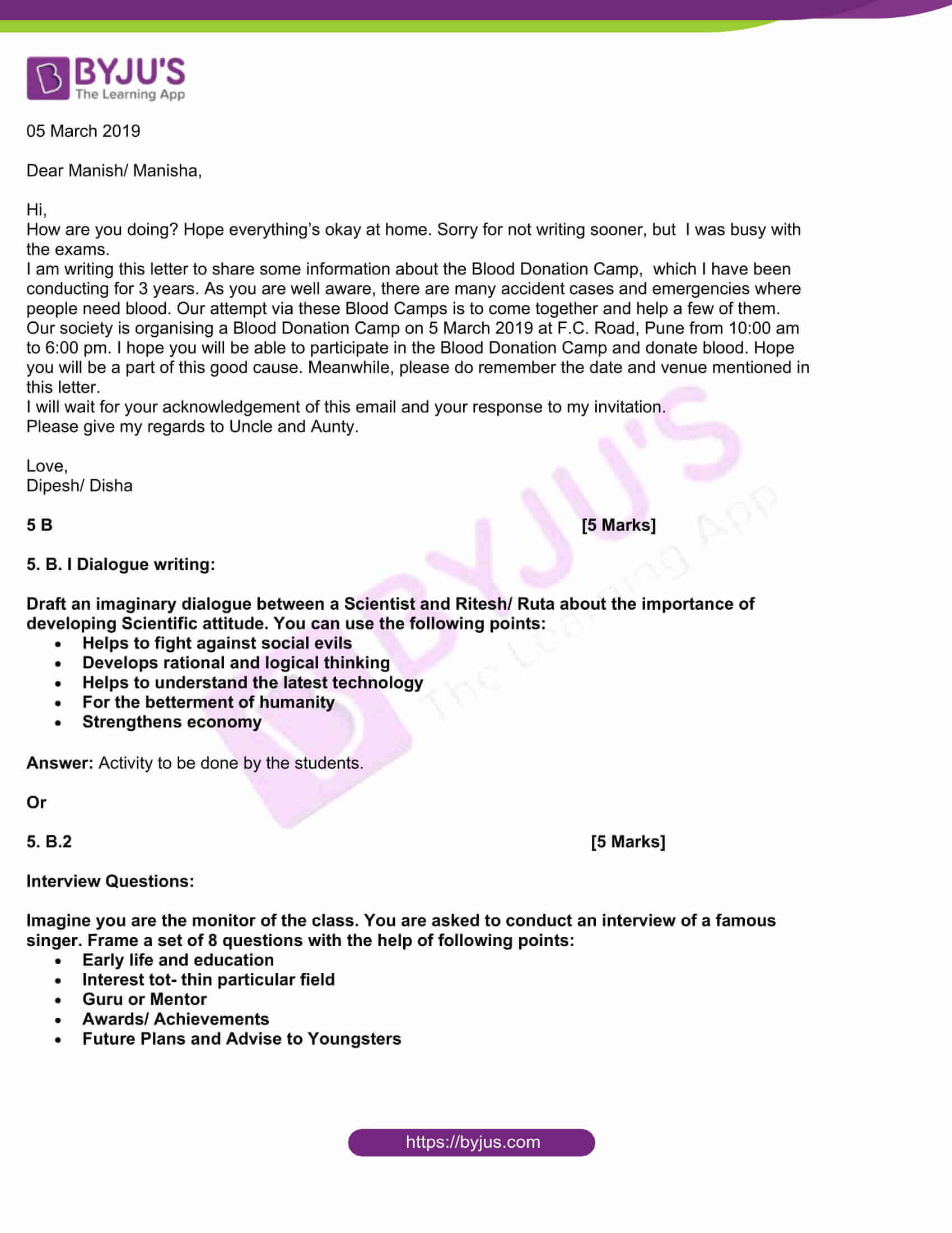 msbshse class 10 english question paper solutions 2019 13