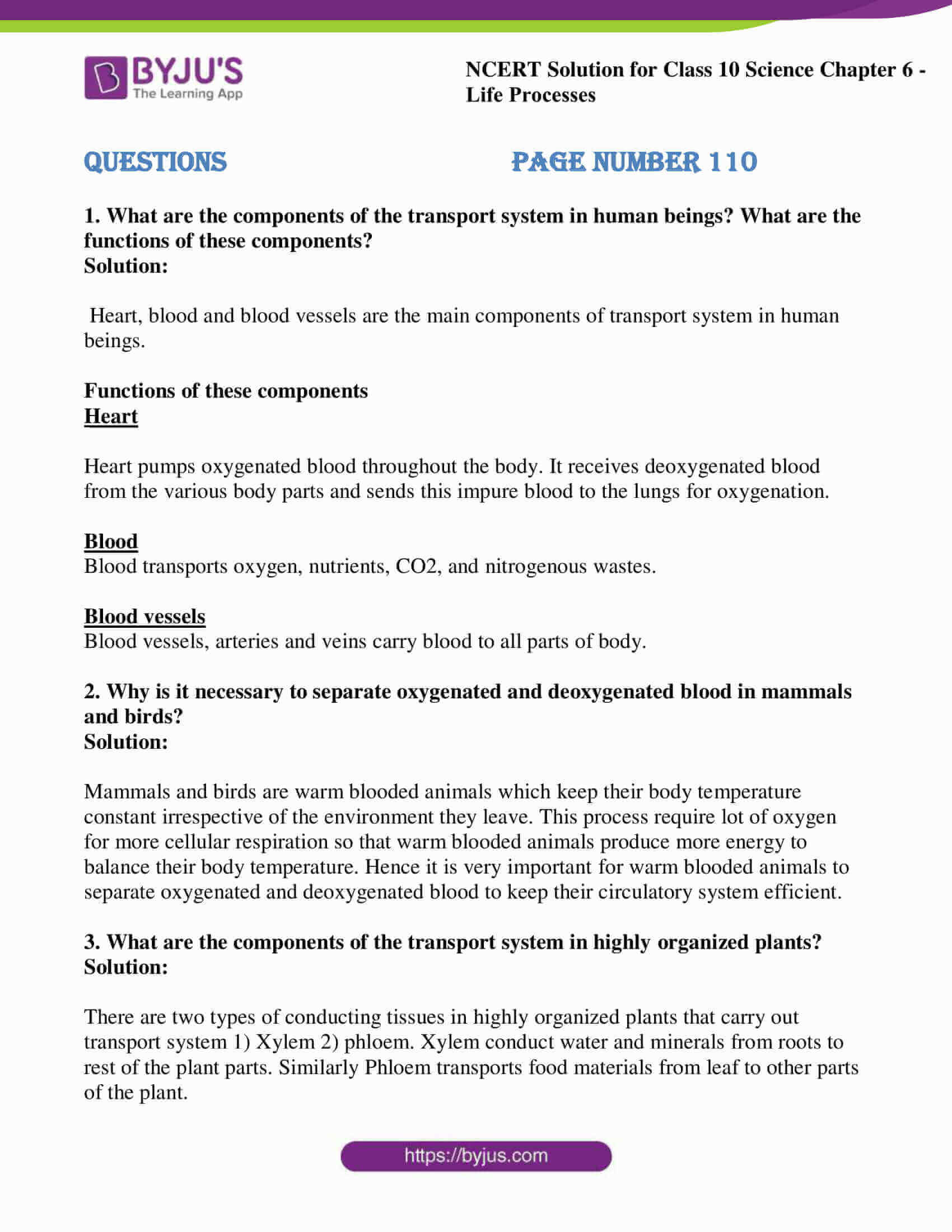 Class 10 Science Chapter 6 Life Process