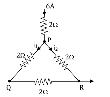 A current of 6A enters one corner P of an equilateral triangle PQR ...