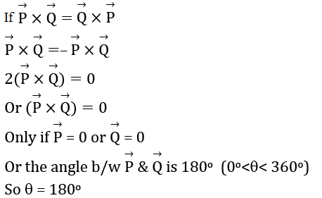 If P X Q Q X P The Angle Between P And Q Is Theta 0o Theta 360o The Value Of Theta Will Be