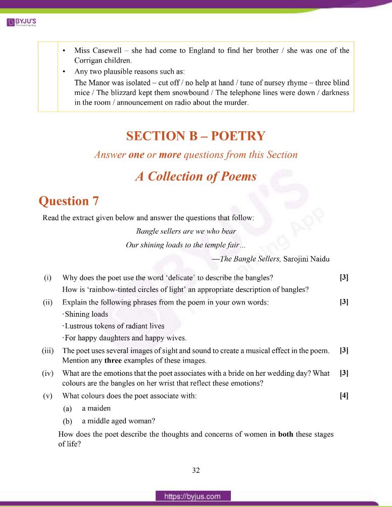 ICSE Class 10 English Literature Question Paper Solution 2020