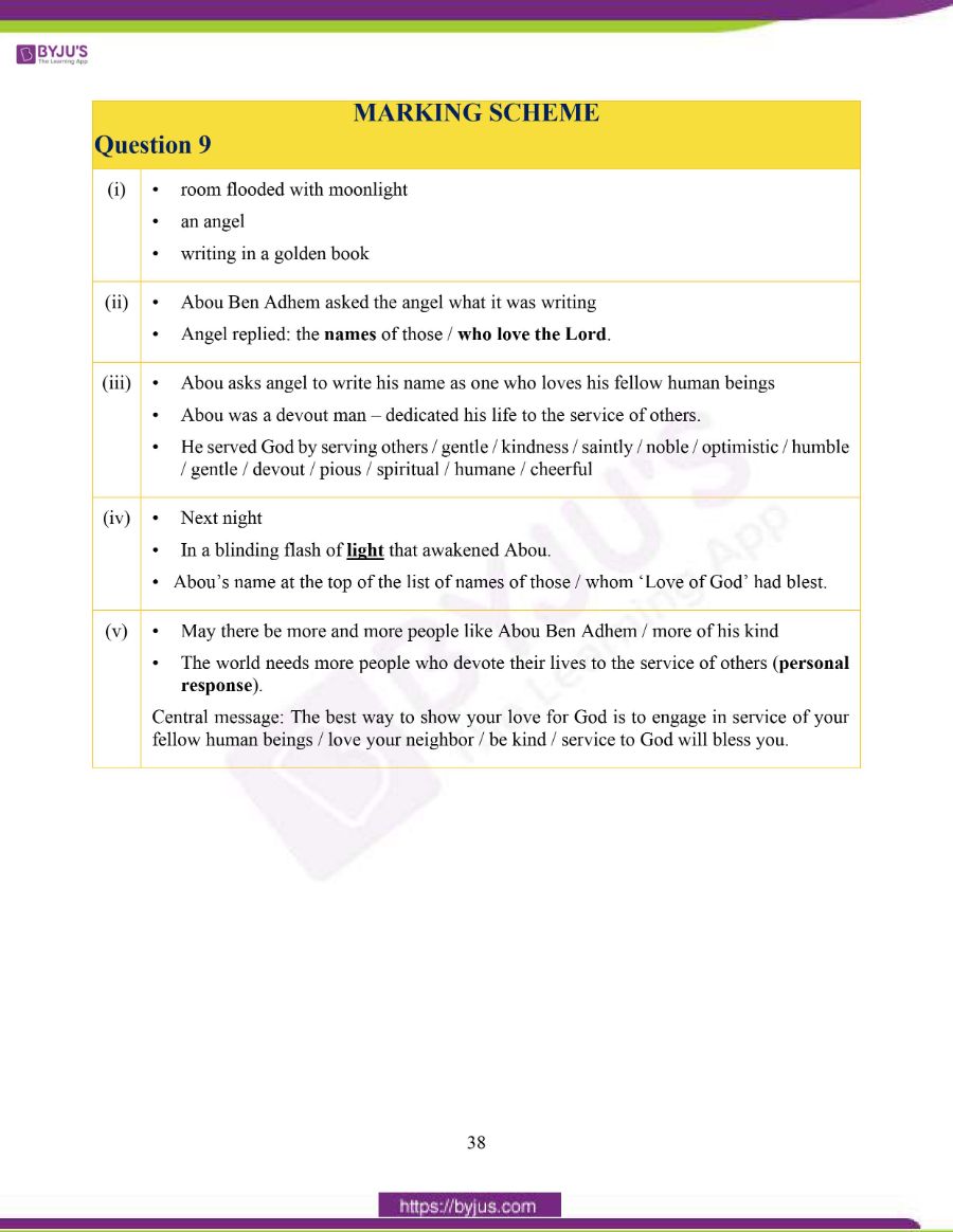 ICSE Class 10 English Literature Question Paper Solution 2020