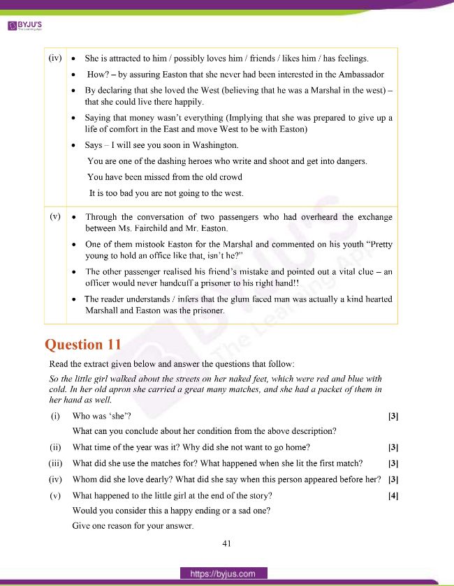 ICSE Class 10 English Literature Question Paper Solution 2020