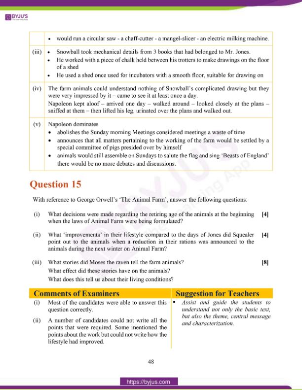 ICSE Class 10 English Literature Question Paper Solution 2020