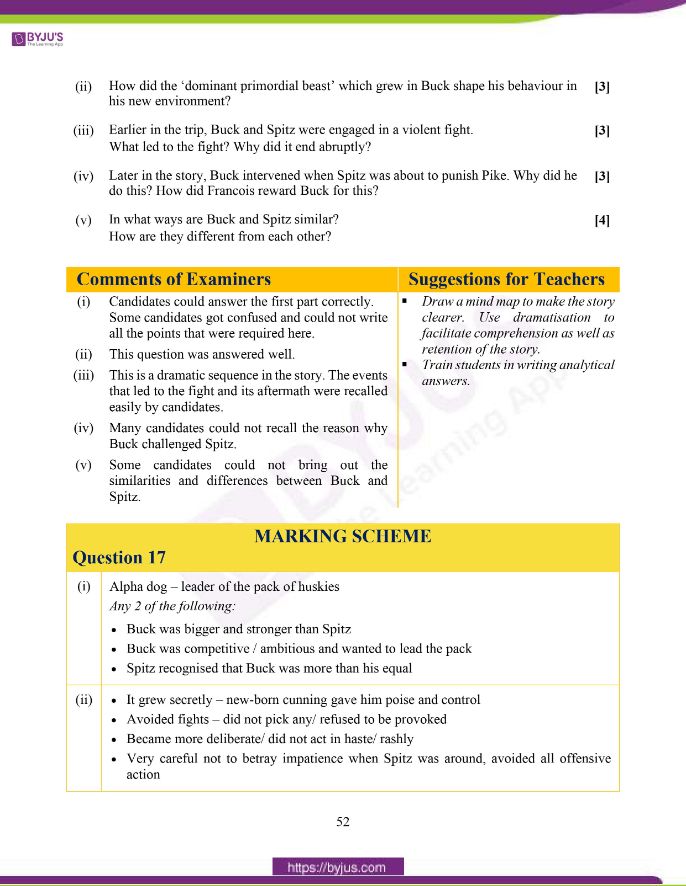 ICSE Class 10 English Literature Question Paper Solution 2020