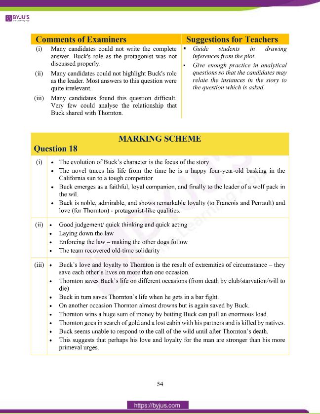 ICSE Class 10 English Literature Question Paper Solution 2020