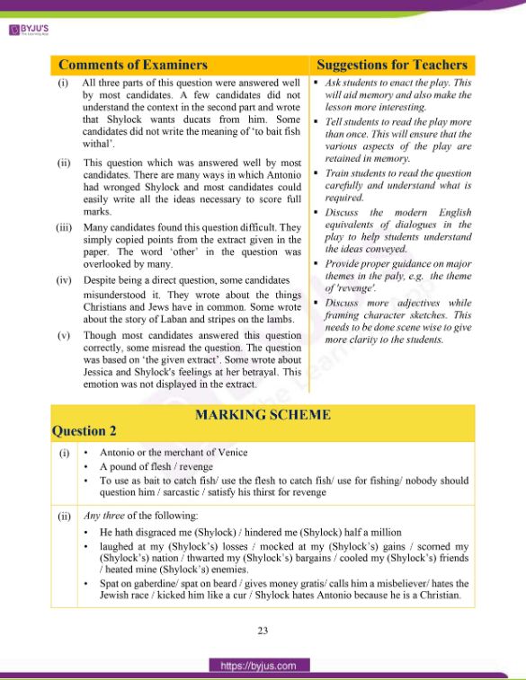 ICSE Class 10 English Literature Question Paper Solution 2020