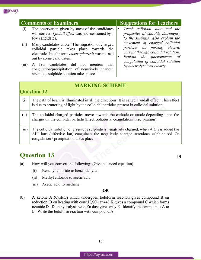 ISC Class 12 Chemistry Question Paper Solution 2020