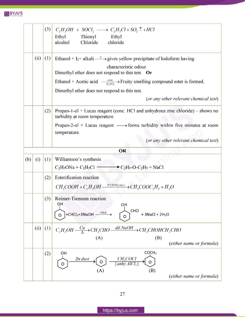ISC Class 12 Chemistry Question Paper Solution 2020