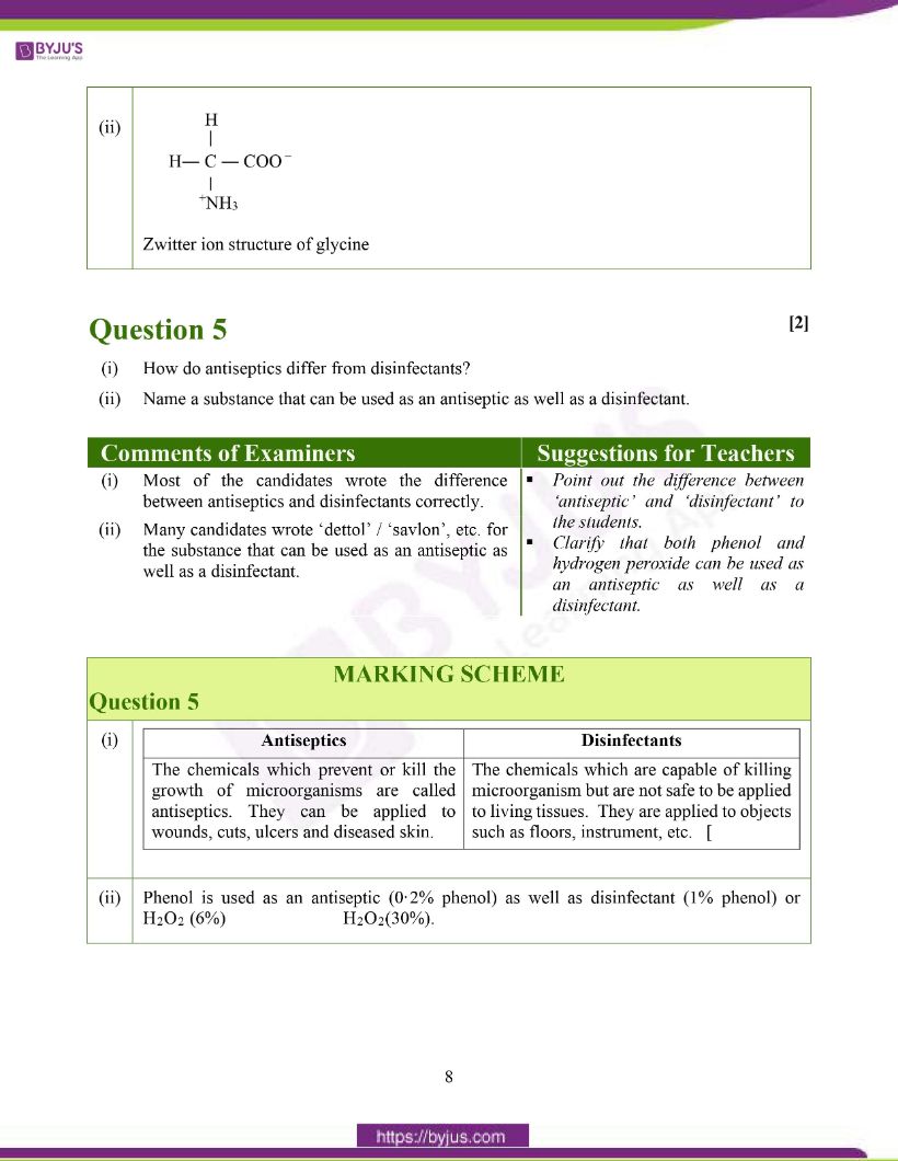 ISC Class 12 Chemistry Question Paper Solution 2020