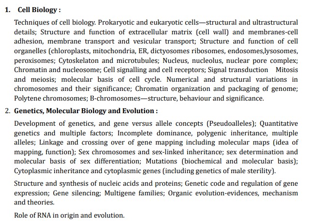 UPSC Botany Optional Paper 2 Syllabus