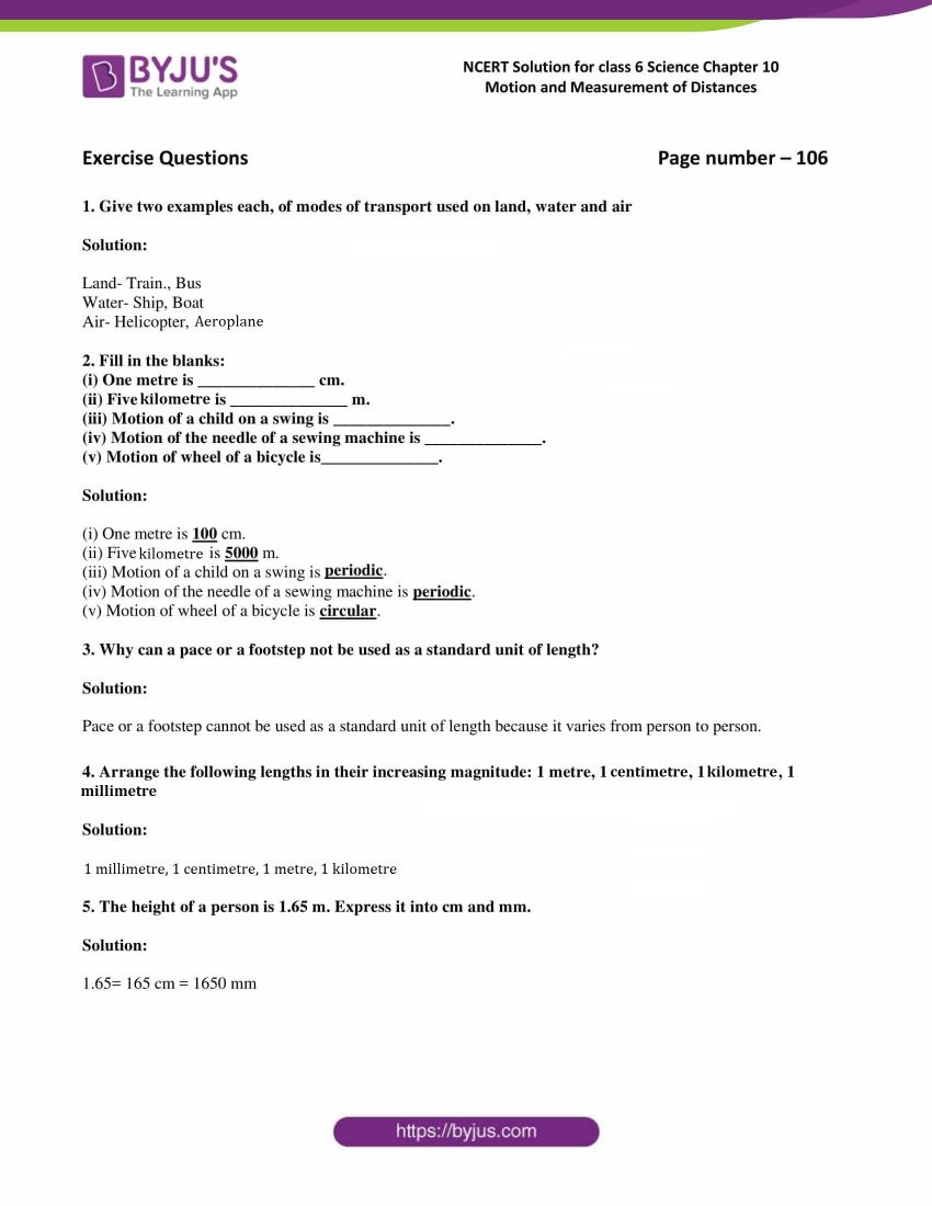 NCERT Solution For Class 6 Science Chapter 10 Part 1 NCERT Solution For Class 6 Science Chapter 10 Part 1