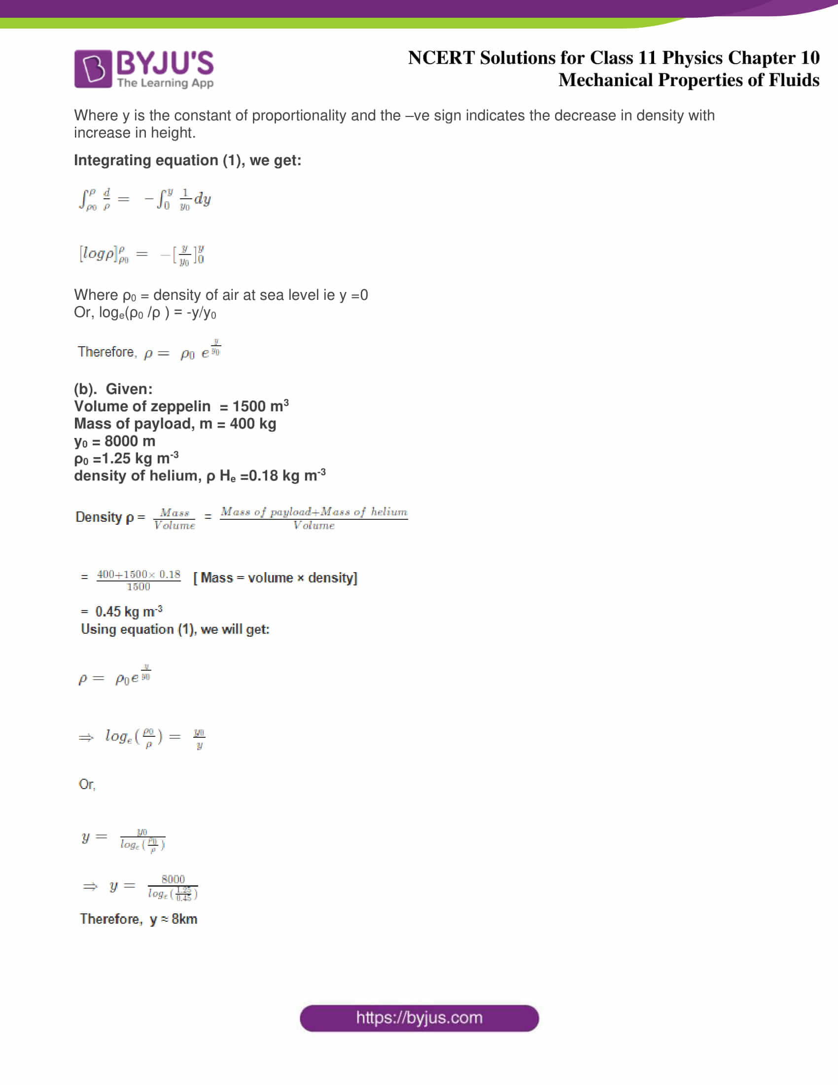 Cbse Class 11 Physics Notes Chapter 10 Mechanical Properties Of Fluids