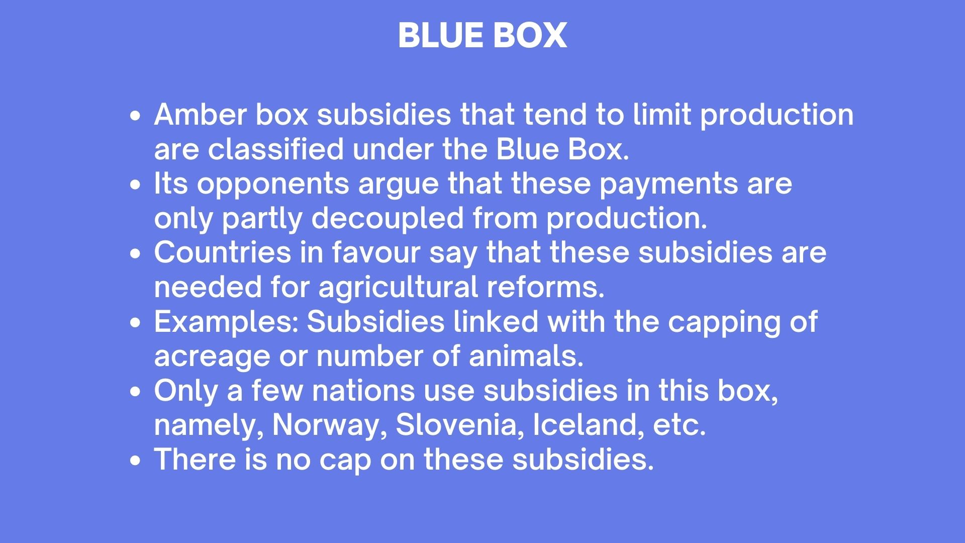 WTO Blue Box