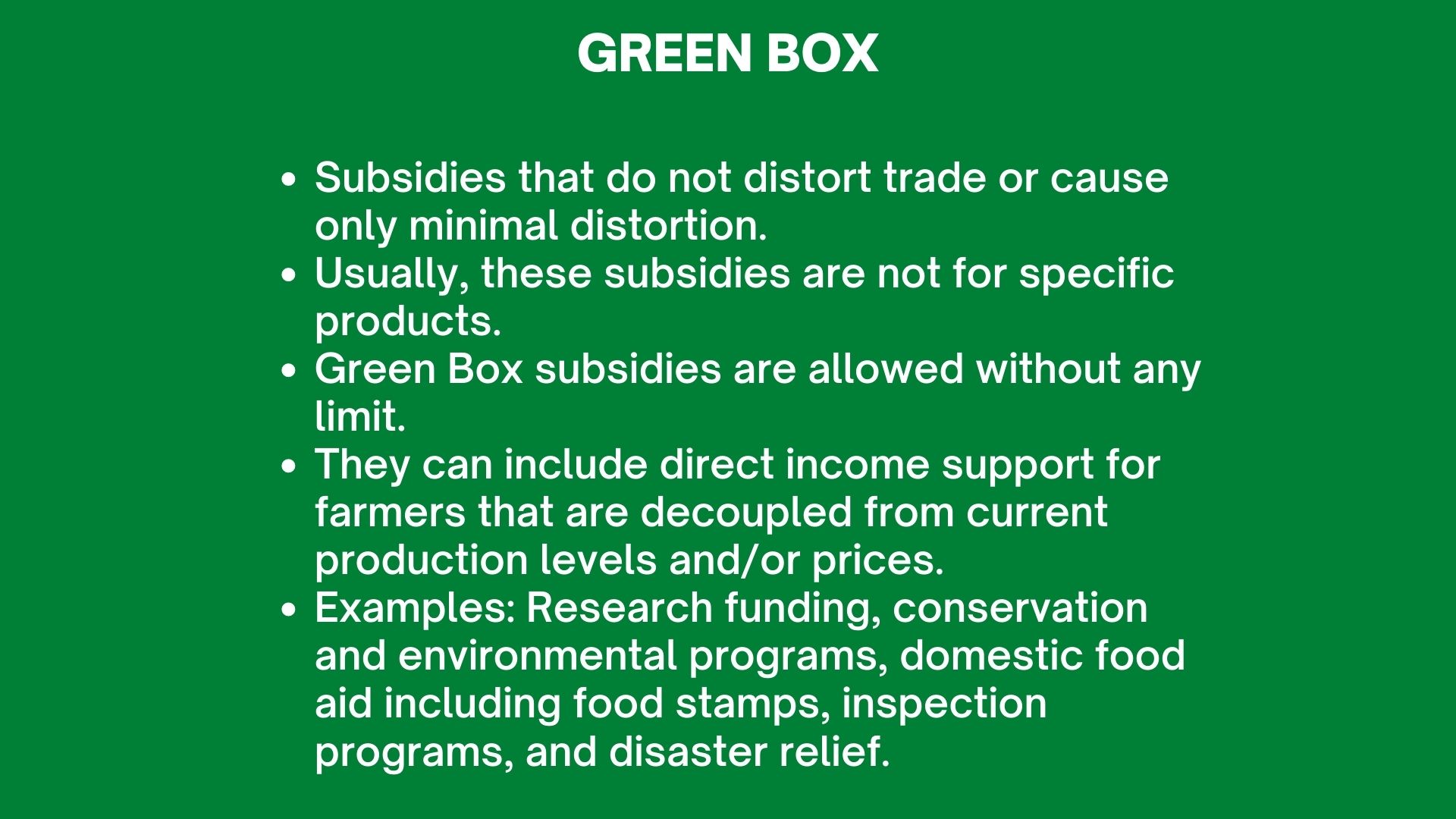 WTO Green Box