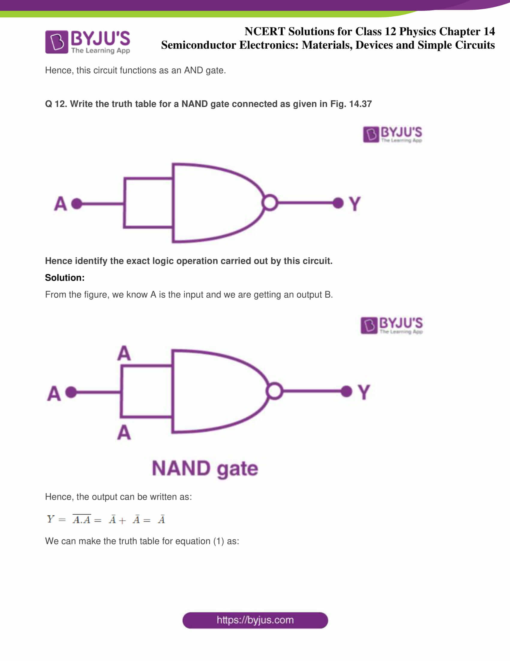 NCERT Solutions Class 12 Physics Chapter 14 Semiconductor Electronics