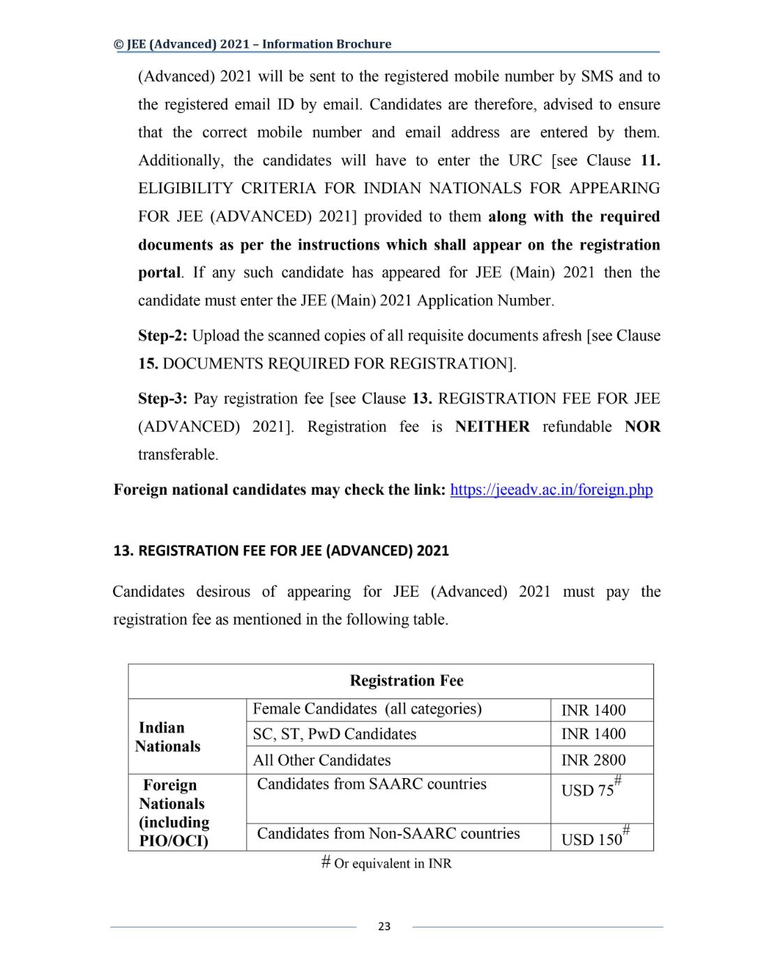 JEE Advanced 2021 Information Brochure Released by IIT Kharagpur