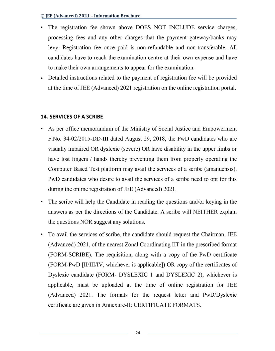 JEE Advanced 2021 Information Brochure Released by IIT Kharagpur