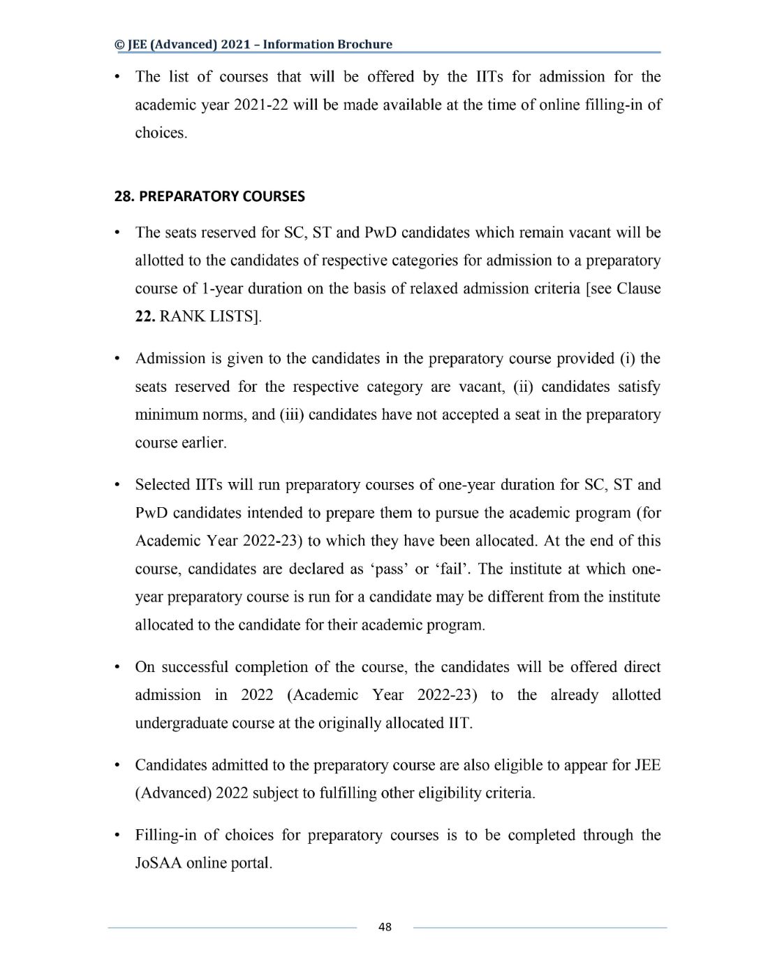 JEE Advanced 2021 Information Brochure Released by IIT Kharagpur