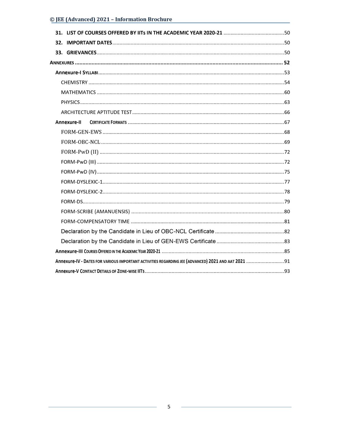 JEE Advanced 2021 Information Brochure Released by IIT Kharagpur