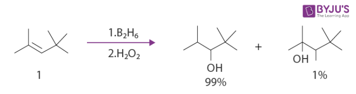 Hydroboration of trisubstituted alkenes Example