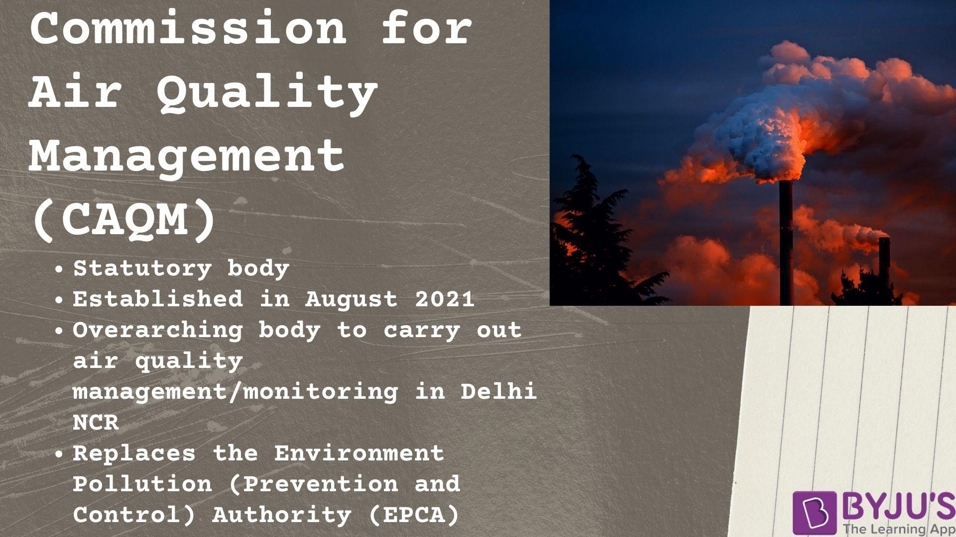 Commission for Air Quality Management (CAQM) UPSC Environment