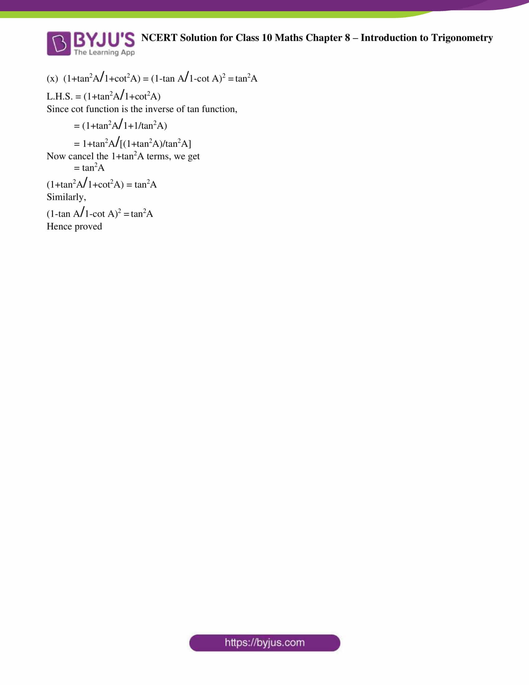 Ncert Solutions For Class 10 Maths Chapter 8 Introduction To Trigonometry Ncert Solutions For Class 10 Maths Chapter 8 Introduction To Trigonometry