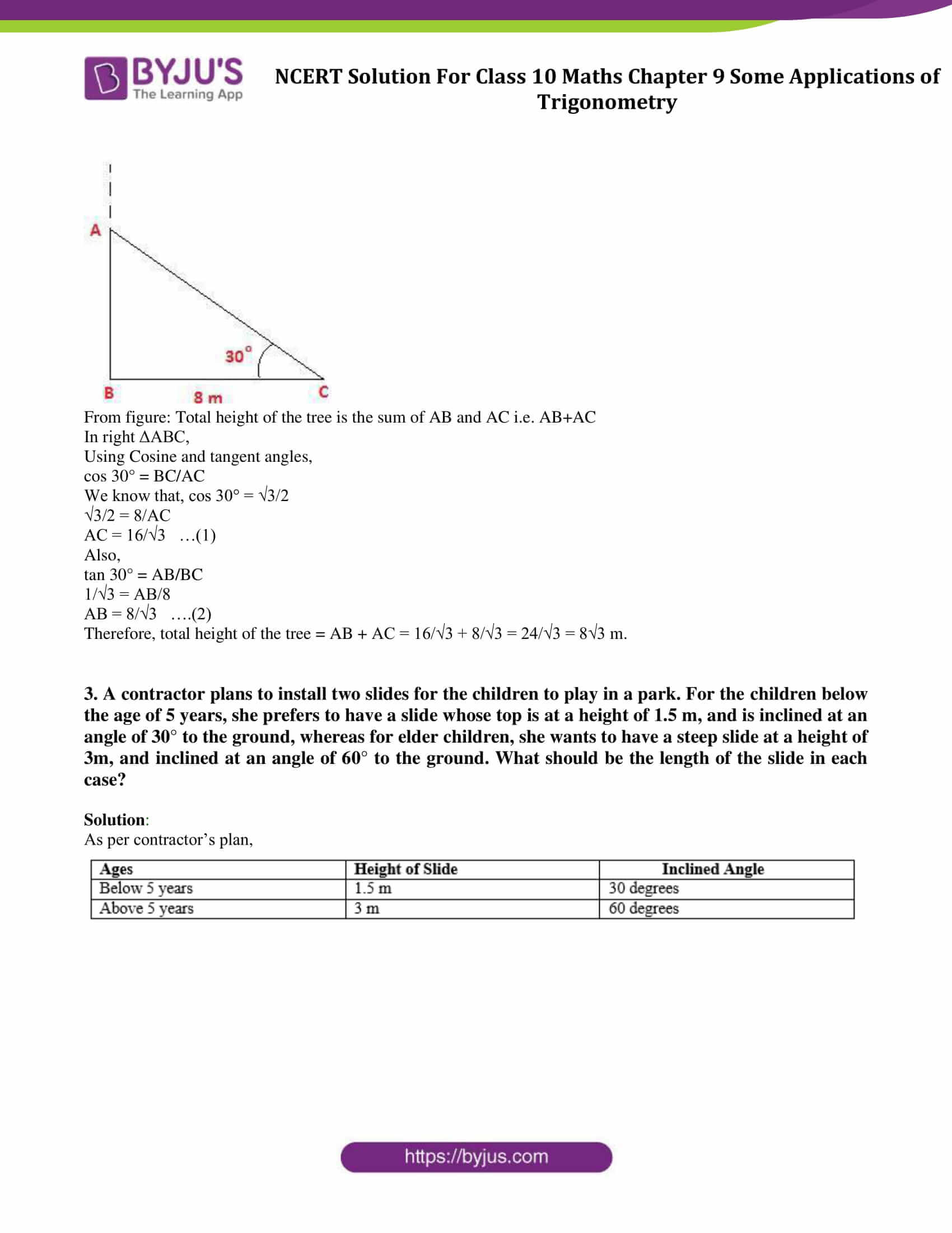 Ncert Solutions For Class 10 Maths Chapter 9 Some Applications Of Ncert Solutions For Class 10 Maths Chapter 9 Some Applications Of