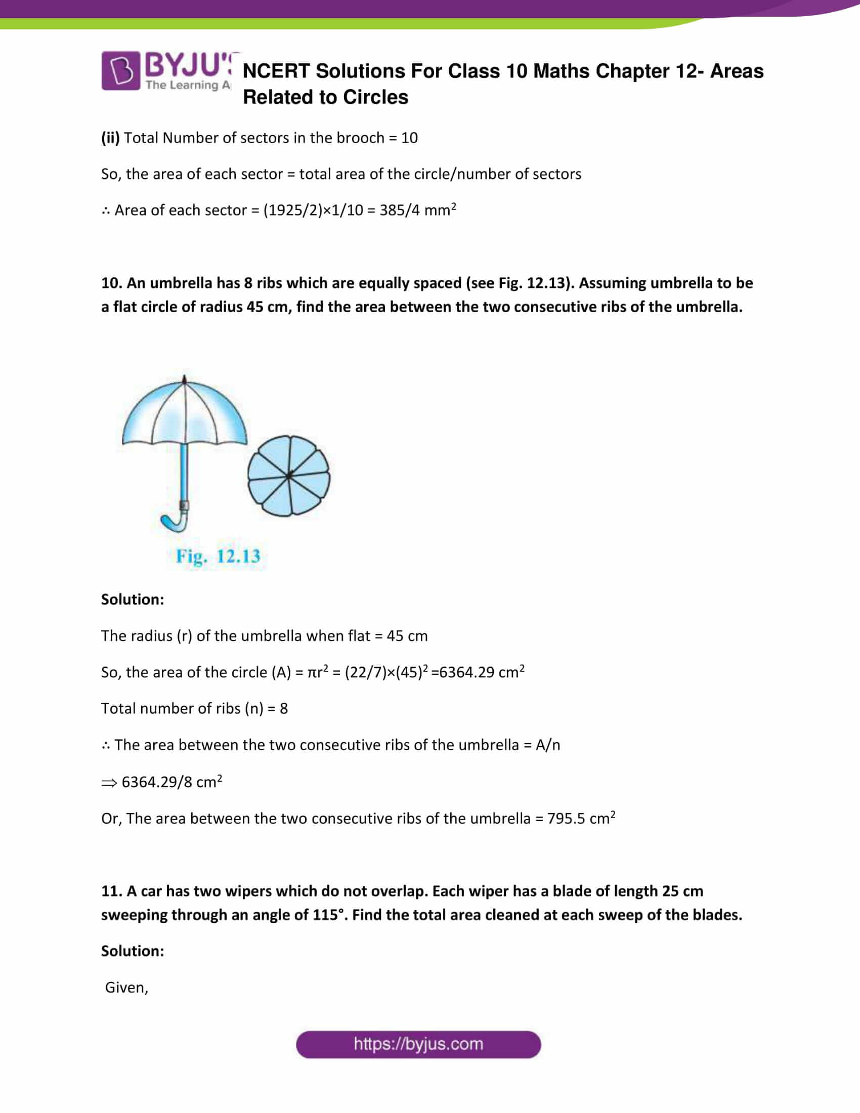 NCERT Solutions for Class 10 Maths Exercise 12.2 Chapter 12 Areas ...