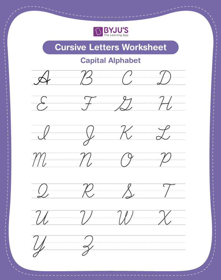 Capital Letters Alphabet In Cursive Writing - After preparing your