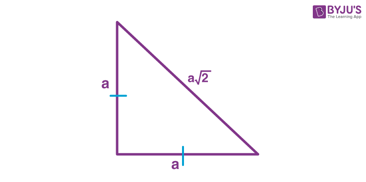 area of isosceles right triangle with integral