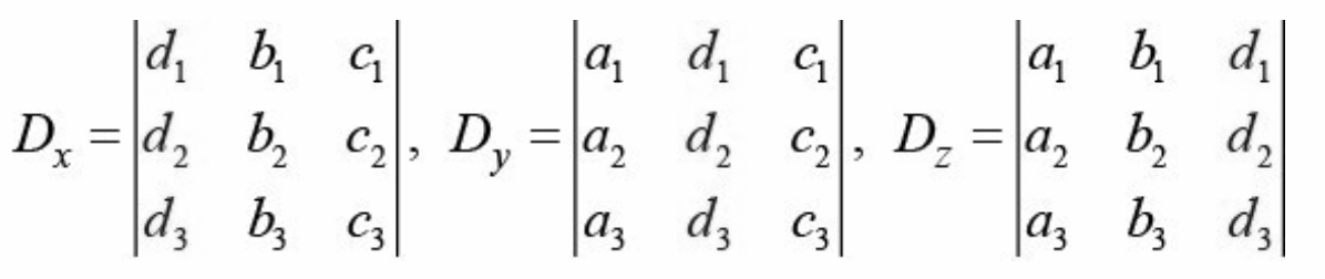 Cramer's rule 3x3