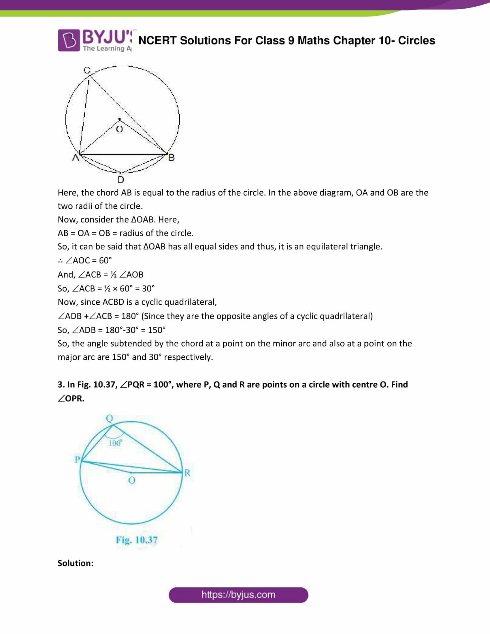 Ncert Solutions Class 9 Maths Chapter 10 Circles Free Pdf Download Ncert Solutions Class 9 Maths Chapter 10 Circles Free Pdf Download