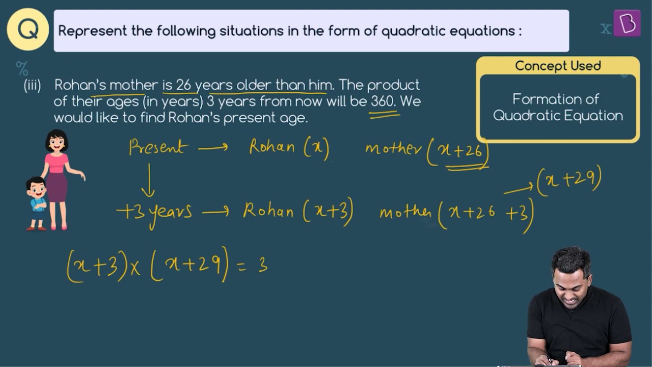 problem solving about quadratic equation with solution