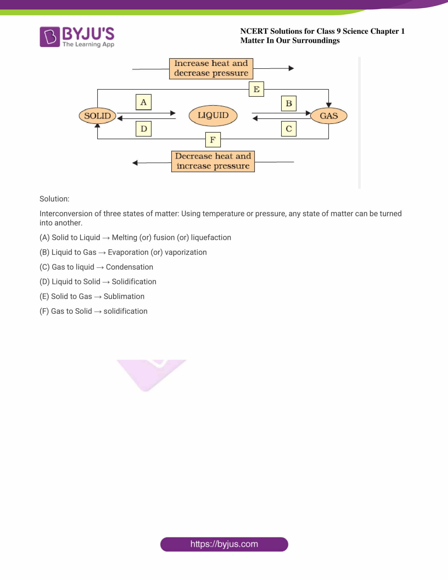 NCERT Solutions for Class 9 Science Chapter 1 Matter in Our Surroundings