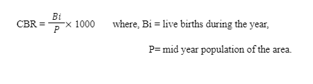 Crude birth rate CBR