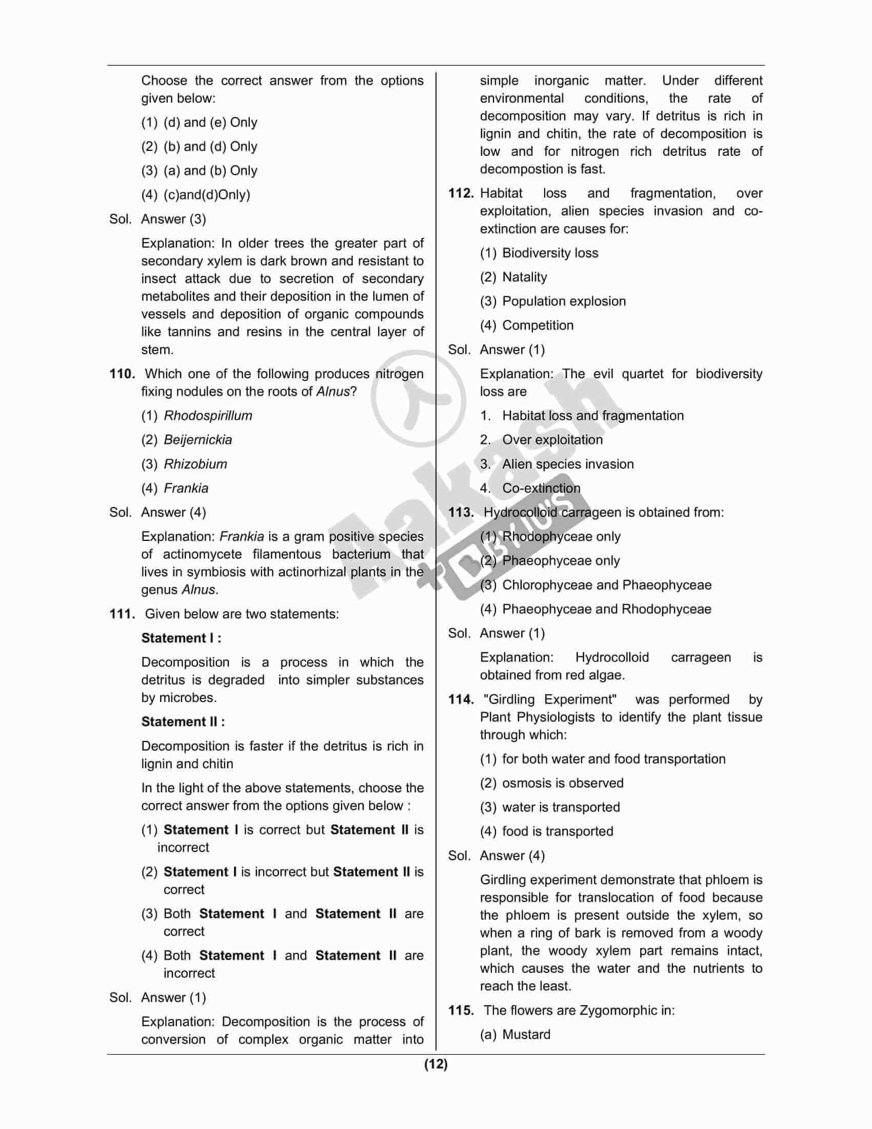 NEET 2022 Biology Question paper with solutions - 17th July. Explore ...