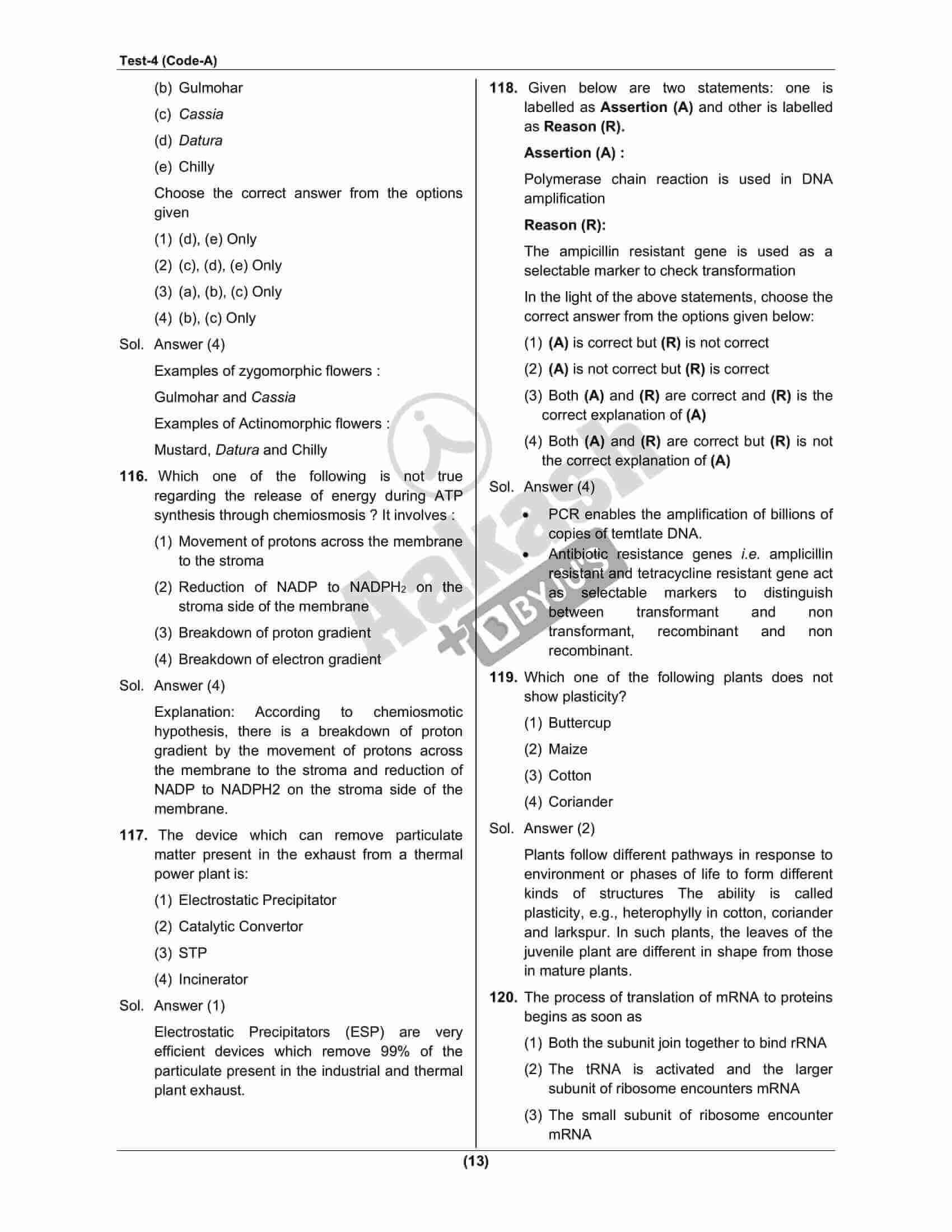 NEET 2022 Biology Question paper with solutions - 17th July. Explore ...