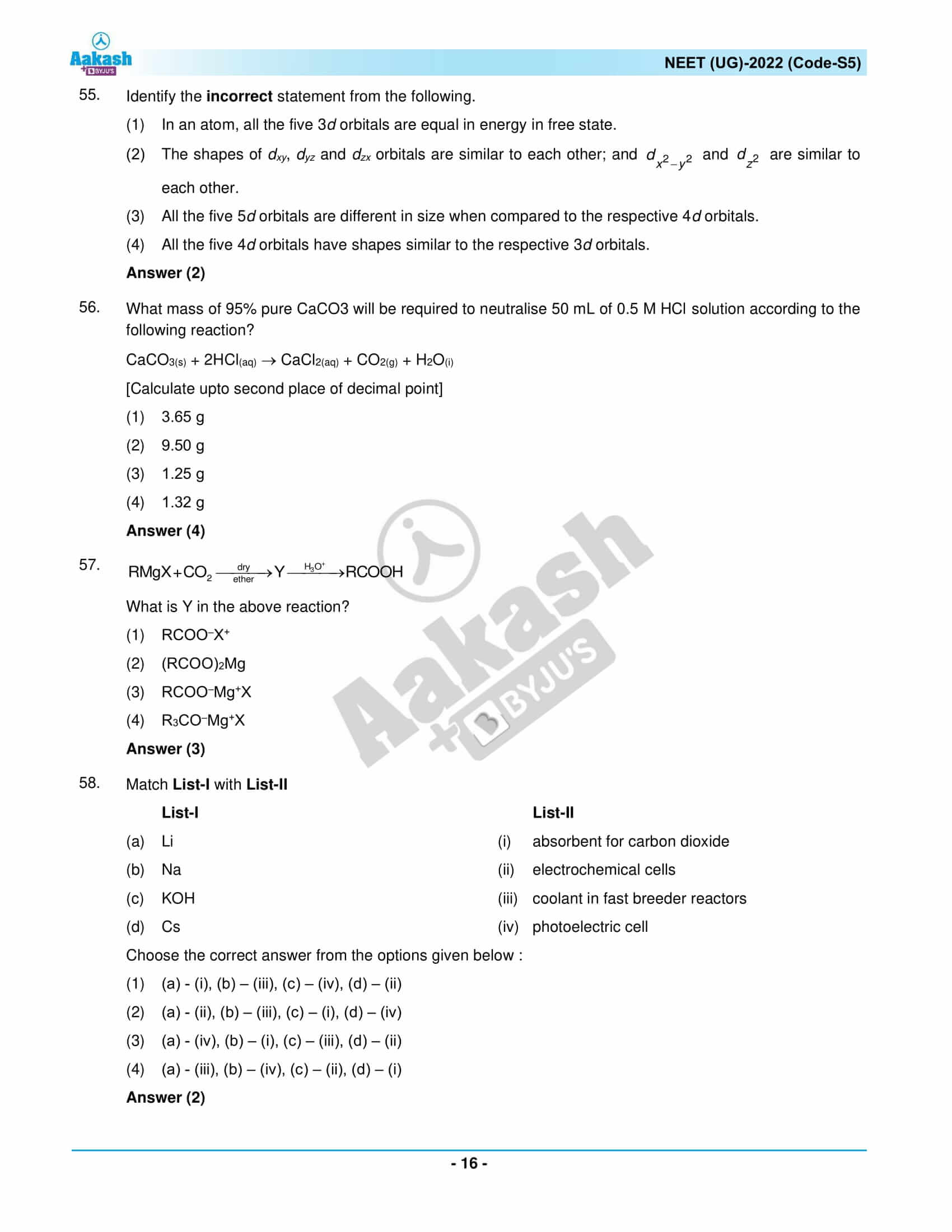 ques ans neet 2022 code S5 1 16