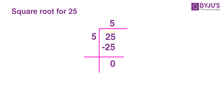 Square Root Of 25 How To Find